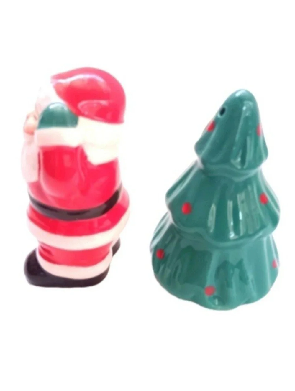 NWOT Celebrate It Ceramic Santa & Christmas Tree Salt & Pepper Shaker